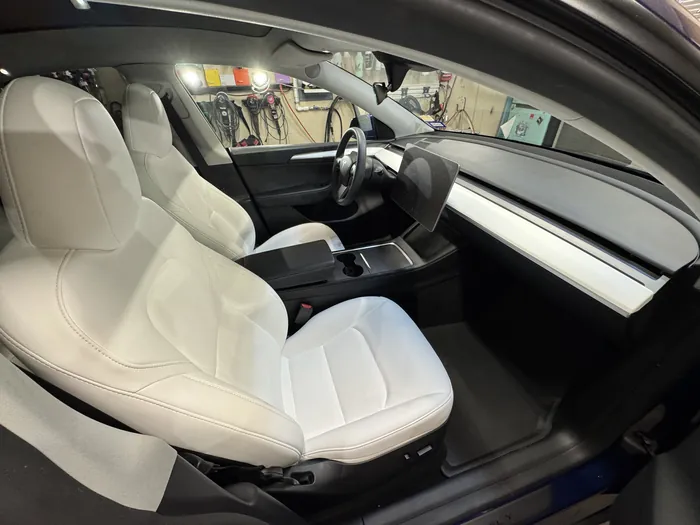 Tesla interior detailed dash and seats